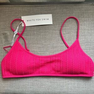White fox boutique bikini top hot pink